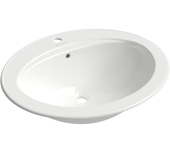 Врезная раковина AQUEDUTO INSERTO овальная с отверстием под смеситель 560х470, белый глянцевый INS0310