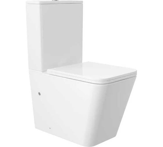 Унитаз напольный AQUEDUTO MACIO Plus 610х350 безободковый с бачком, Tornado, сиденье с микролифтом, белый глянцевый AQDSMACT10