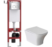 Комплект система инсталляции МЕХАНИКА 380+унитаз СИТИ/CITY+квадратная кнопка A3 хром WAVE, 558141