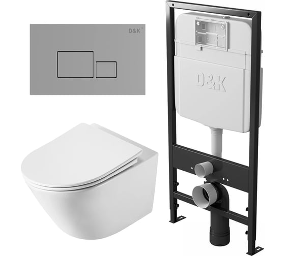 Комплект DQ унитаз DK Rhein.Bach DT1476516, инсталляция DK DI8055119, клавиша смыва DK Quadro DB1519 DS1471602