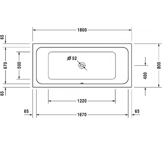Акриловая ванна Duravit D-Code 180x80 700101000000000 00286971