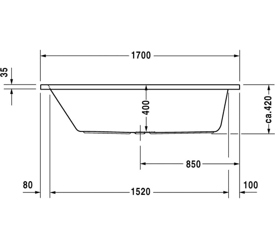 Прямоугольная ванна Duravit D-Code 170x70 700097000000000 00242865