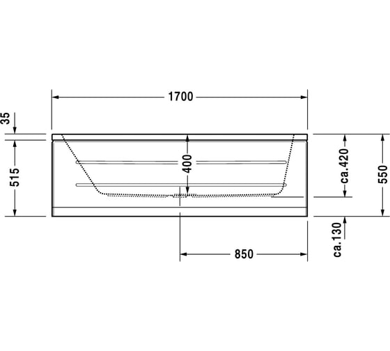 Прямоугольная ванна Duravit D-Code 170x70 700097000000000 00242865