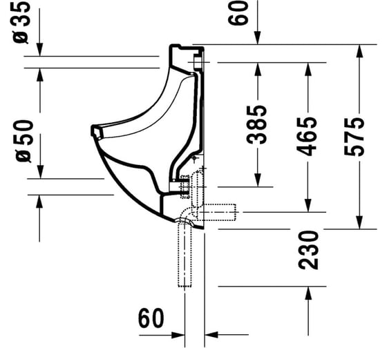 Писсуар Duravit Philippe starck 3 0821350000 00145417