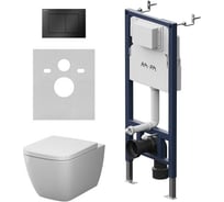 Инсталляция AM.PM PrimeFit с клавишей S черный матовый с подвесным унитазом Gem Aquaspin IS90238.901901