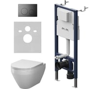 Инсталляция AM.PM PrimeFit с клавишей L черный матовый с подвесным унитазом Spirit V2.0 Aquaspin IS90138.701900