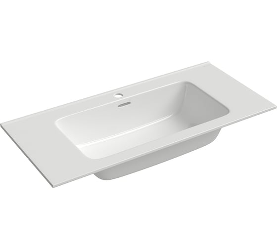 Раковина мебельная Aqueduto 800 MONOLITO, покатый борт, белый глянцевый MON2110