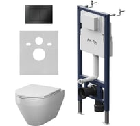 Инсталляция AM.PM PrimeFit с клавишей S черный матовый с подвесным унитазом Spirit V2.0 Aquaspin IS90238.701900