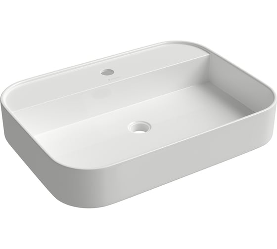 Раковина накладная Aqueduto AQD ESPIRAL овальная с отверстием под смеситель 610х450, белый глянцевый ESP0710