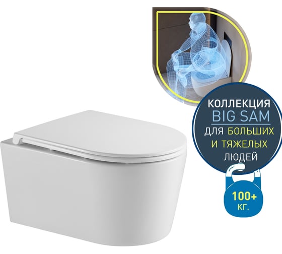 Унитаз подвесной безободковый DQ торнадо Schille сиденье микролифт, белы DT1466516