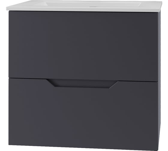 Тумба с раковиной подвесная Agger Свит SWE600ETGR-3610W 60, графит матовый X331313204