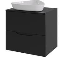 Тумба с раковиной подвесная Agger Свит SWE600ETBL-ST-7500W 60 столешница МДФ, черный матовый X297939204