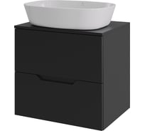 Тумба с раковиной подвесная Agger Свит SWE600ETBL-ST-8500W 60 столешница МДФ, черный матовый X314549204