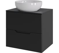 Тумба с раковиной подвесная Agger Свит SWE600ETBL-ST-7420W 60 столешница МДФ, черный матовый X287157204