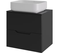 Тумба с раковиной подвесная Agger Свит SWE600ETBL-ST-5500W 60 столешница МДФ, черный матовый X237137204