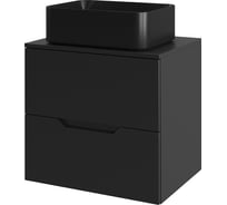 Тумба с раковиной подвесная Agger Свит SWE600ETBL-ST-2460B 60 столешница МДФ, черный матовый X209992044