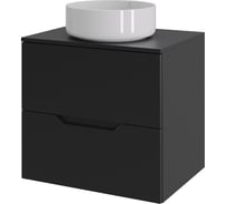 Тумба с раковиной подвесная Agger Свит SWE600ETBL-ST-9360W 60 столешница МДФ, черный матовый X314672044