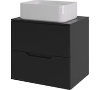 Тумба с раковиной подвесная Agger Свит SWE600ETBL-ST-2460W 60 столешница МДФ, черный матовый X215362044