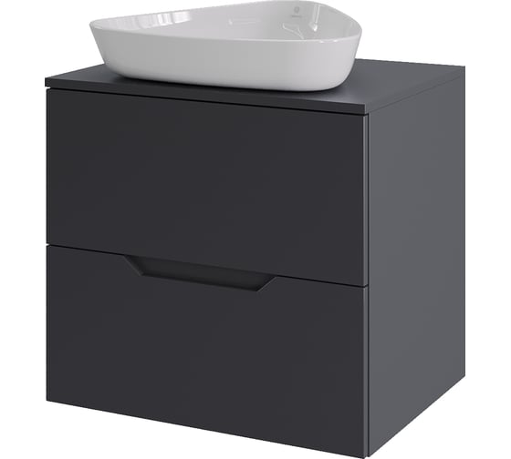 Тумба с раковиной подвесная Agger Свит SWE600ETGR-ST-7500W 60 столешница МДФ, графит матовый X452958204