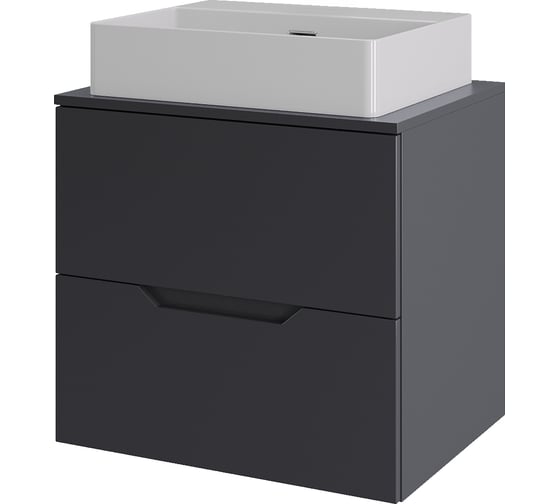 Тумба с раковиной подвесная Agger Свит SWE600ETGR-ST-4500W 60 столешница МДФ, графит матовый X386345204