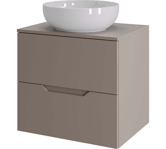 Тумба с раковиной подвесная Agger Свит SWE600ETLT-ST-7420W 60 столешница МДФ, латте матовый X739923204