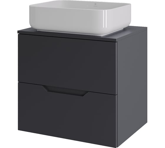 Тумба с раковиной подвесная Agger Свит SWE600ETGR-ST-5500W 60 столешница МДФ, графит матовый X414161204