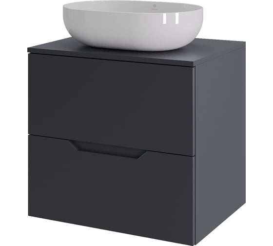 Тумба с раковиной подвесная Agger Свит SWE600ETGR-ST-5480W 60 столешница МДФ, графит матовый X397734204