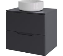 Тумба с раковиной подвесная Agger Свит SWE600ETGR-ST-9360W 60 столешница МДФ, графит матовый X507914204