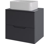 Тумба с раковиной подвесная Agger Свит SWE600ETGR-ST-2460W 60 столешница МДФ, графит матовый X381246204