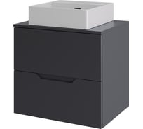 Тумба с раковиной подвесная Agger Свит SWE600ETGR-ST-4405W 60 столешница МДФ, графит матовый X385120446