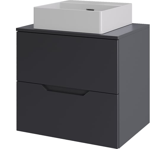 Тумба с раковиной подвесная Agger Свит SWE600ETGR-ST-4405W 60 столешница МДФ, графит матовый X385120446