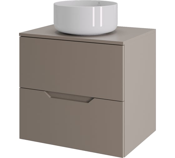 Тумба с раковиной подвесная Agger Свит SWE600ETLT-ST-7345W 60 столешница МДФ, латте матовый X707020204