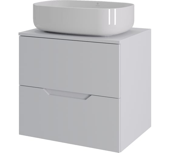 Тумба с раковиной подвесная Agger Свит 60 столешница МДФ, белый матовый SWE600ETWH-ST-7540W