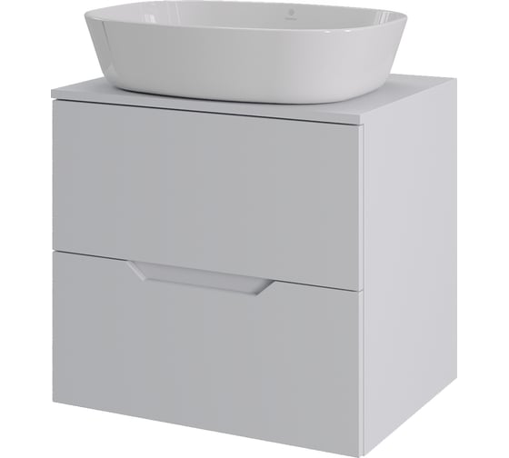 Тумба с раковиной подвесная Agger Свит SWE600ETWH-ST-8500W 60 столешница МДФ, белый матовый X966718204