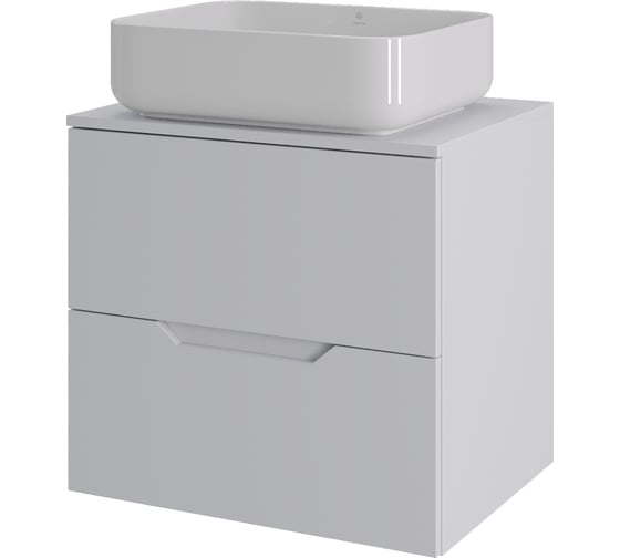 Тумба с раковиной подвесная Agger Свит SWE600ETWH-ST-5500W 60 столешница МДФ, белый матовый X911327204