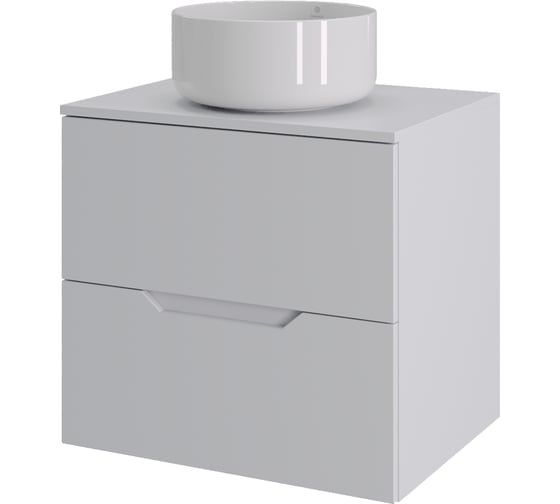 Тумба с раковиной подвесная Agger Свит SWE600ETWH-ST-7345W 60 столешница МДФ, белый матовый X938821204