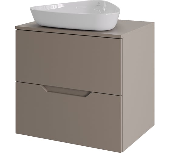 Тумба с раковиной подвесная Agger Свит SWE600ETLT-ST-7500W 60 столешница МДФ, латте матовый X745433204