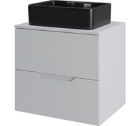 Тумба с раковиной подвесная Agger Свит SWE600ETWH-ST-1475B 60 столешница МДФ, белый матовый X834050204