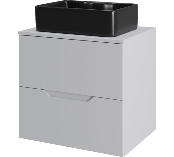 Тумба с раковиной подвесная Agger Свит SWE600ETWH-ST-1475B 60 столешница МДФ, белый матовый X834050204