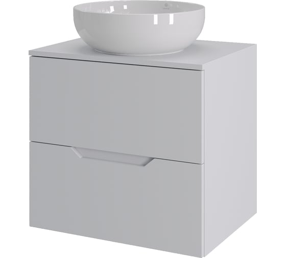 Тумба с раковиной подвесная Agger Свит SWE600ETWH-ST-7420W 60 столешница МДФ, белый матовый X966355204