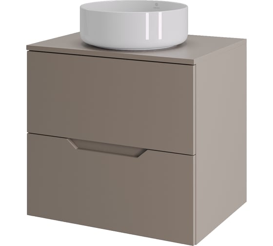 Тумба с раковиной подвесная Agger Свит SWE600ETLT-ST-9360W 60 столешница МДФ, латте матовый X806240204