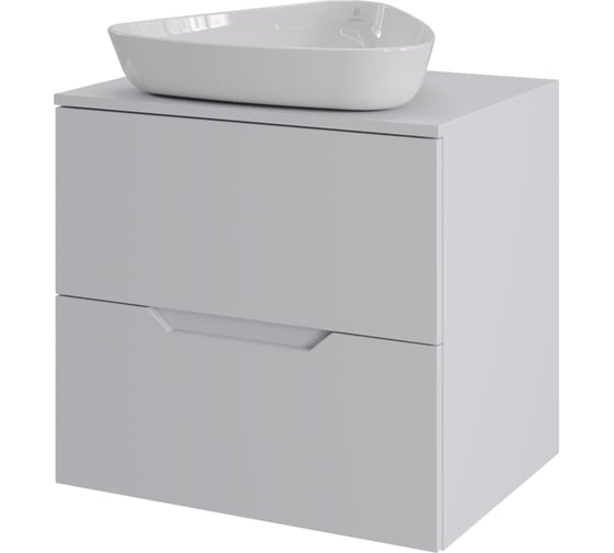 Тумба с раковиной подвесная Agger Свит SWE600ETWH-ST-7500W 60 столешница МДФ, белый матовый X966451204