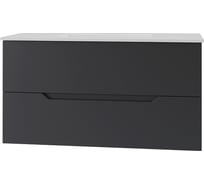 Тумба с раковиной подвесная Agger Свит 100, черный матовый SWE1000ETBL-31000W