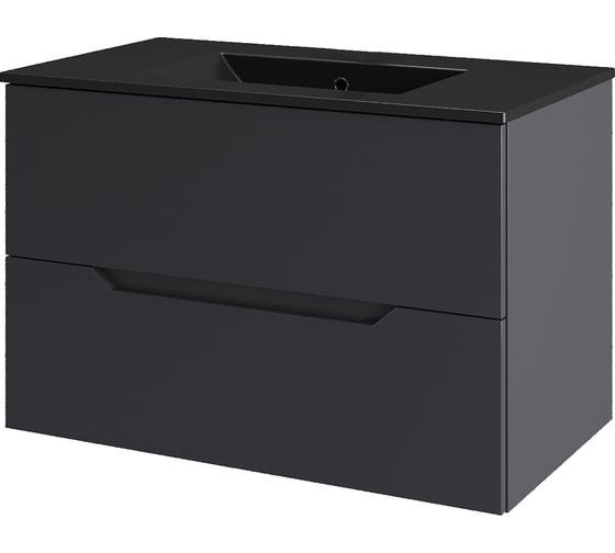 Тумба с раковиной подвесная Agger Свит 80, графит матовый SWE800ETGR-3800B