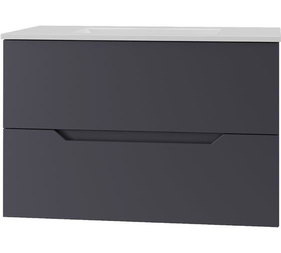 Тумба с раковиной подвесная Agger Свит 80, графит матовый SWE800ETGR-3800W