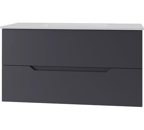 Тумба с раковиной подвесная Agger Свит 100, графит матовый SWE1000ETGR-31000W