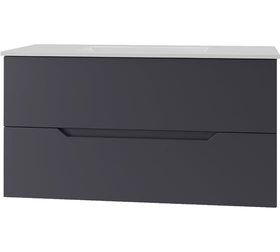 Тумба с раковиной подвесная Agger Свит 100, графит матовый SWE1000ETGR-31000W