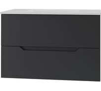 Тумба с раковиной подвесная Agger Свит 80, черный матовый SWE800ETBL-3800W