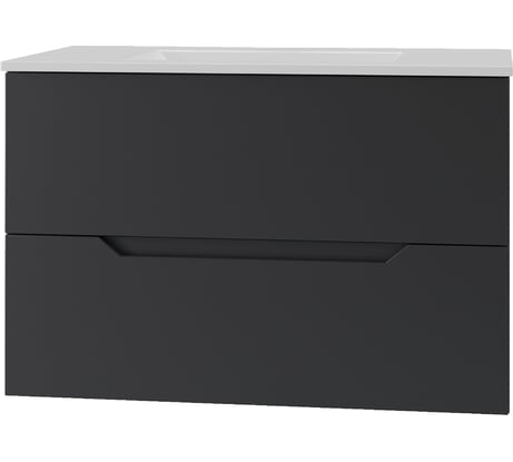 Тумба с раковиной подвесная Agger Свит 80, черный матовый SWE800ETBL-3800W