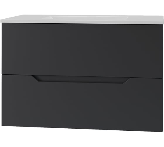 Тумба с раковиной подвесная Agger Свит 80, черный матовый SWE800ETBL-3800W